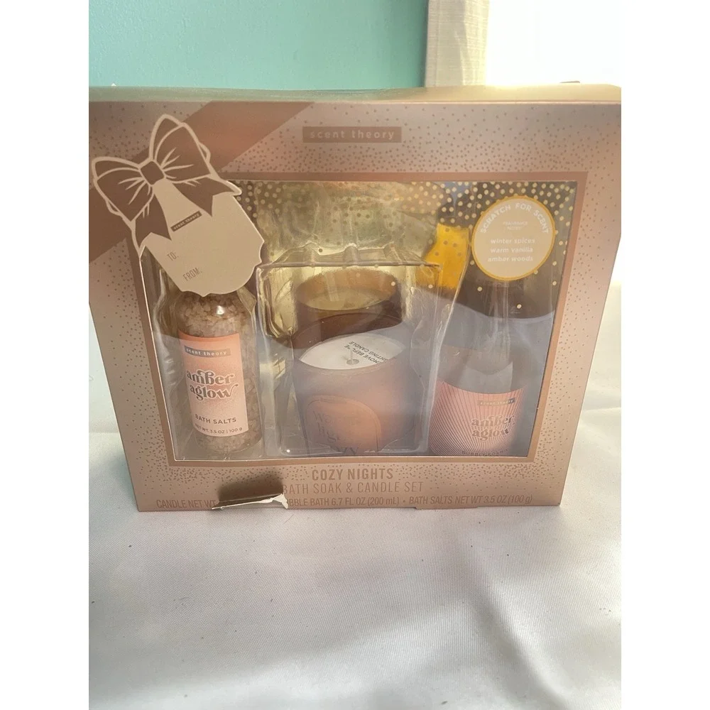 Cozy Nights Bath‎ Soak, Candle  and bubble bath Set New In Box Bin A